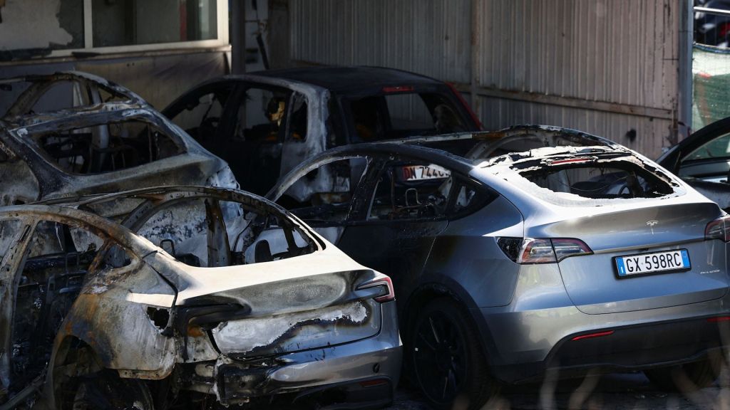 Investigators in Italy and France are probing possible arson attacks on Tesla property, which come amid global protests against the company.