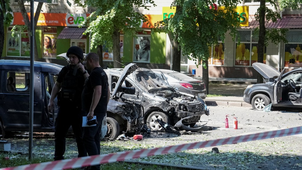 A Russian rocket artillery strike hit residential areas in the northeastern Ukrainian city of Sumy on Tuesday, June 3, killing at least three civilians and injuring several others, Ukrainian officials said. One rocket shell pierced the wall of a ninth-floor apartment but failed to explode. Emergency responders were still assisting victims at the time of this report.